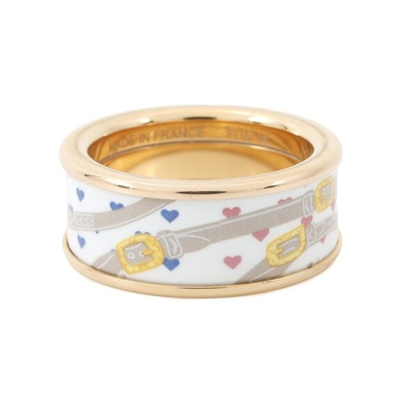 HERMES HERMES Bride de Gala Love Ring Size 57 Metal/Lacquer Confetti - Picture 2 of 12